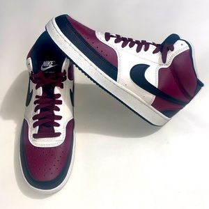 Nike COURT VISION MID Men's Dark Maroon White Black DN3577-600 Sneakers Size 8